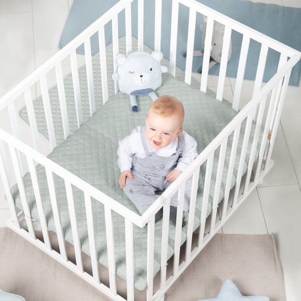 Biały kojec dla dzieci na kółkach 100x75 cm Style – Roba-image-3