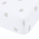 Biało-szare flanelowe prześcieradło z gumką 90x190 cm Polka Dot – Catherine Lansfield