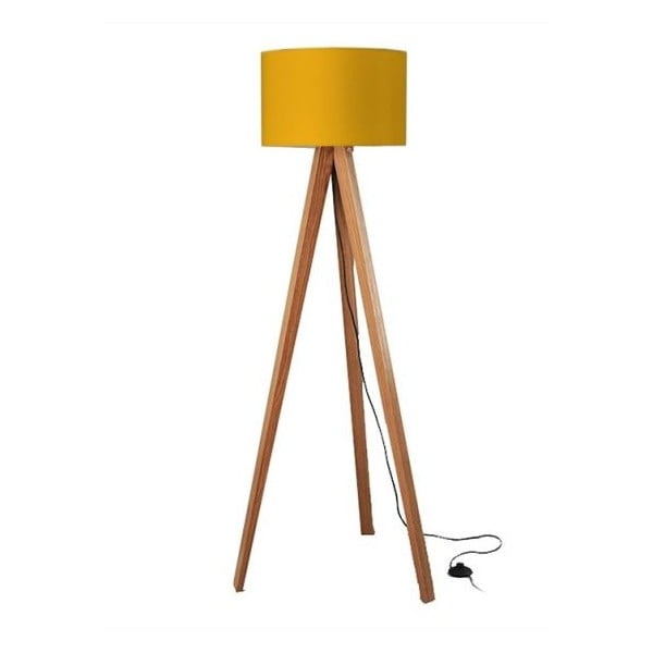 Lampa stojąca Tripod Yellow/Walnut