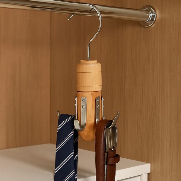 Wiszący drewniany wieszak na paski i krawaty The Dandy – Premier Housewares-image-3