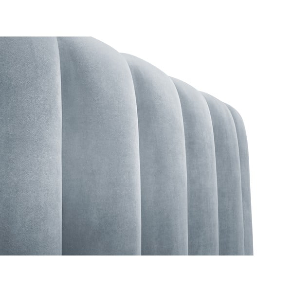 Jasnoniebieskie tapicerowane łóżko dwuosobowe ze schowkiem i stelażem 160x200 cm Kelp – Micadoni Home-image-4