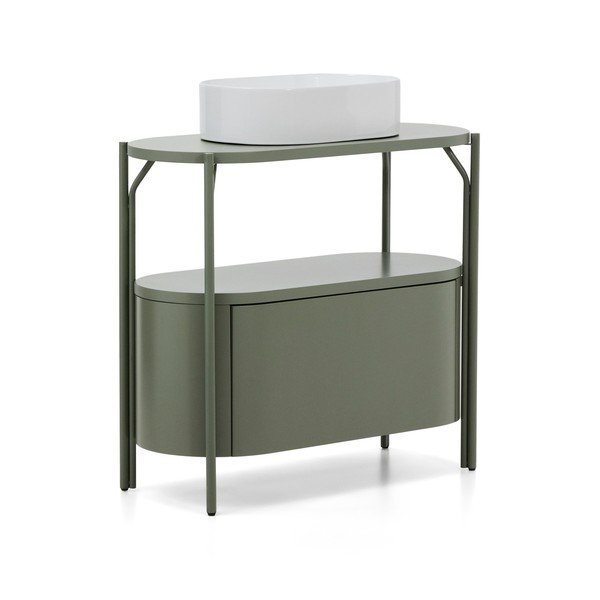 Zielona szafka pod umywalkę 90x81 cm Arely – Kave Home-image-4