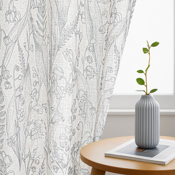 Jasnoszara zasłona 135x250 cm Selvetia – Restilo-image-2