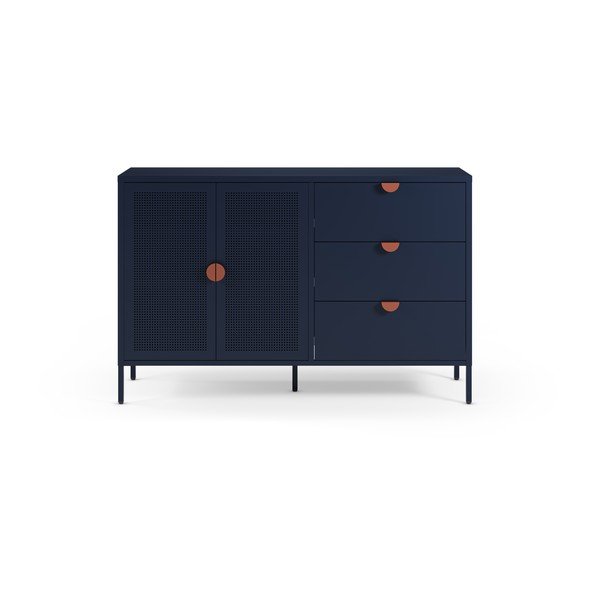 Ciemnoniebieska metalowa komoda 140x90x40 cm Sayla – Marckeric