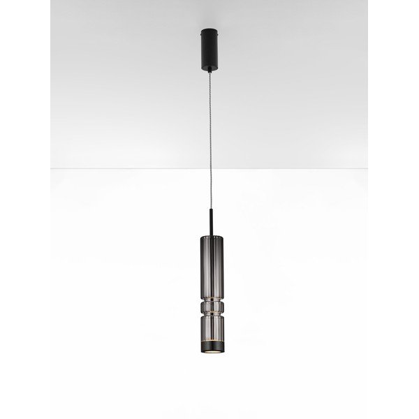 Szara szklana lampa wisząca LED ø 8 cm Bento – Nova Luce-image-2