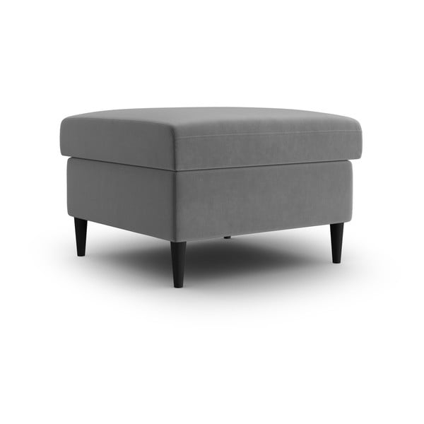 Jasnoszary aksamitny podnóżek Kyoto – Cosmopolitan Design-image-1