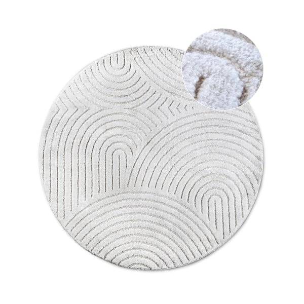 Biały okrągły dywan ø 200 cm Panglao New York White – Elle Decoration