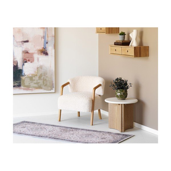 Kremowy fotel z materiału bouclé Dakar – House Nordic-image-2