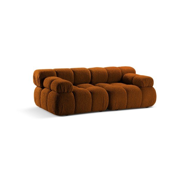 Sofa modułowa z materiału bouclé w kolorze terakoty 188 cm – Micadoni -image-1