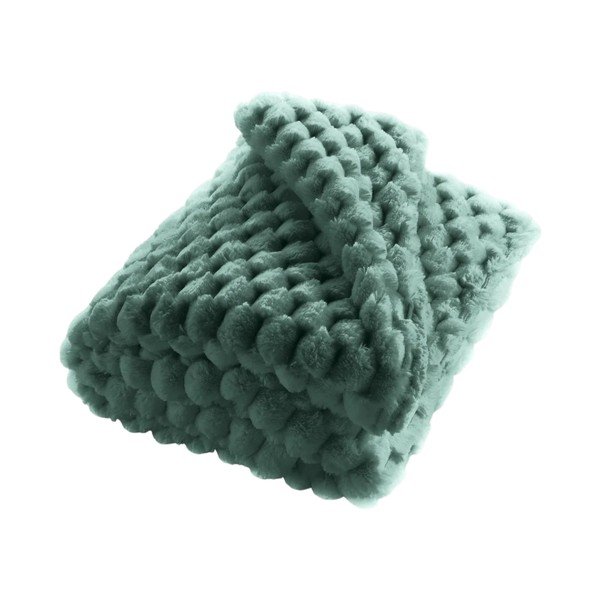 Zielony koc z mikropluszu 220x240 cm Frosty – douceur d'intérieur
