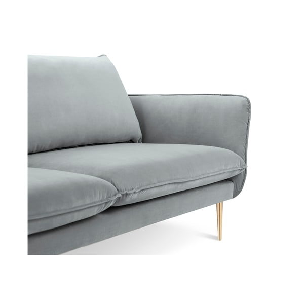 Jasnoszara aksamitna sofa Cosmopolitan Design Florence, 160 cm-image-3
