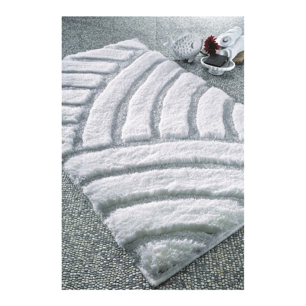 Biały dywanik łazienkowy Confetti Karya, 60x100 cm
