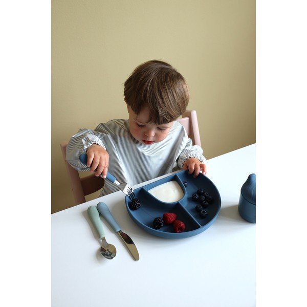 Zielono-niebieskie sztućce dla dzieci z silikonu 3 szt. Ocean Mix – Cam Cam Copenhagen-image-1