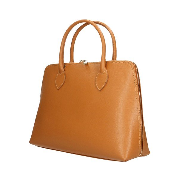 Brązowa skórzana torebka Chicca Borse Arancio-image-2