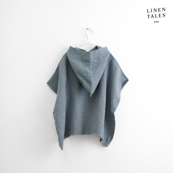 Niebieski lniany szlafrok dziecięcy w rozmiarze 1-2 lata – Linen Tales-image-2