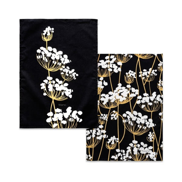 Bawełniane ścierki zestaw 2 szt. 50x70 cm Golden sprouts – Blanc