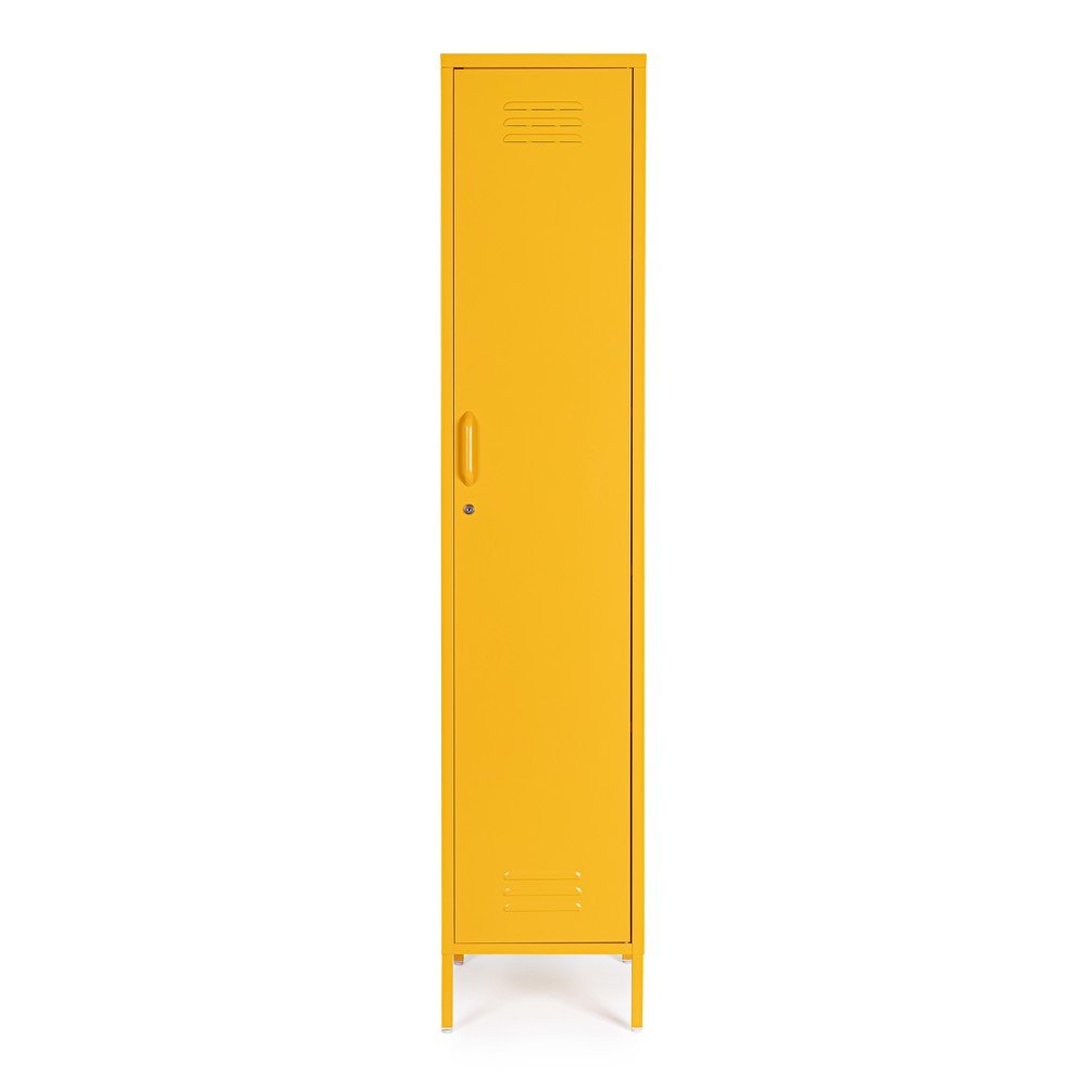 Żółta metalowa szafka z zamkiem 38x185x46 cm Cambridge – Yes Everyday