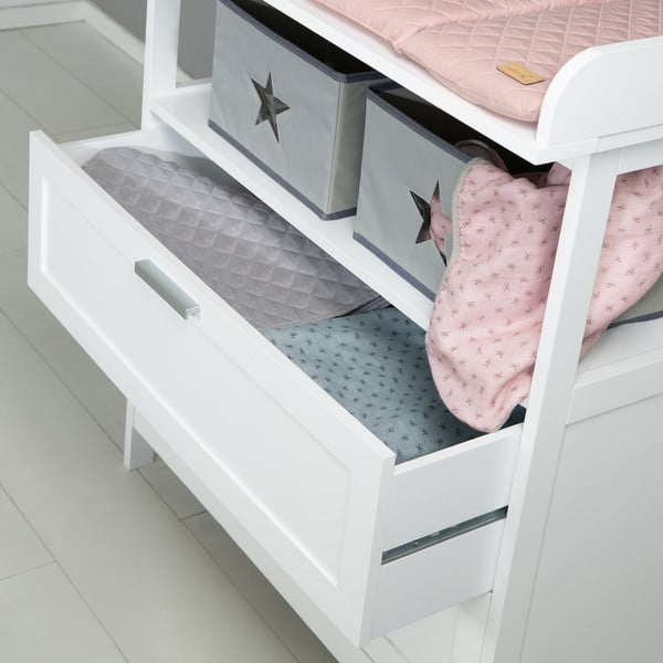 Biała komoda dziecięca z przewijakiem 75x100x87 cm Hamburg – Roba-image-3