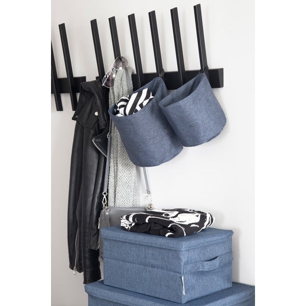 Niebieski tekstylny pojemnik z pokrywką 35x26x19 cm Soft Storage – Bigso-image-1