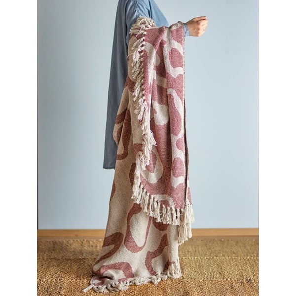 Brązowy koc z bawełny z recyklingu 130x160 cm Salobre – Bloomingville-image-1