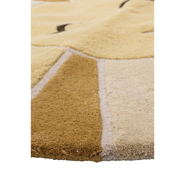 Beżowo-bursztynowy wełniany dywan dziecięcy ø110 cm Sun – Bloomingville Mini-image-3