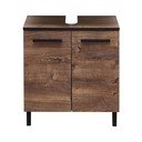 Brązowa szafka wisząca pod umywalkę w dekorze dębu bez baterii 60x53 cm Set 374 – Pelipal