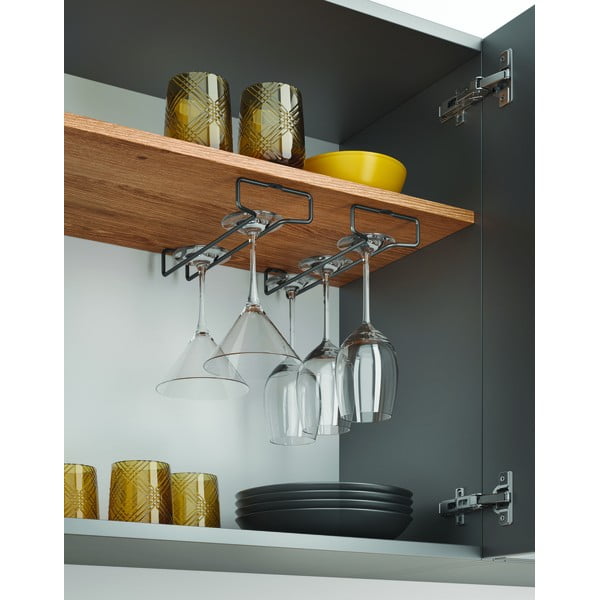 Uchwyty ścienne ze stali nierdzewnej na kieliszki do wina zestaw 2 szt. Lava – Metaltex-image-1