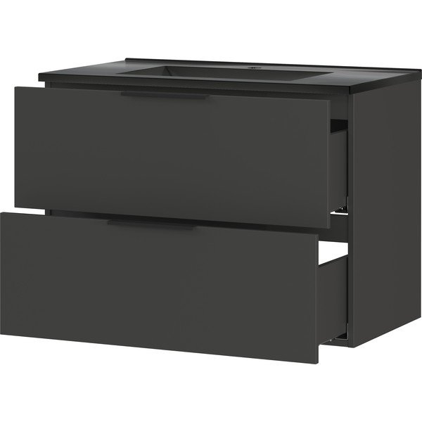 Czarno-antracytowa wisząca szafka z umywalką 81x61 cm Crandon – Germania-image-2