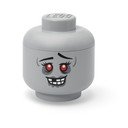 Szary plastikowy pojemnik dziecięcy ø 24x27 cm Head Zombie L – LEGO®