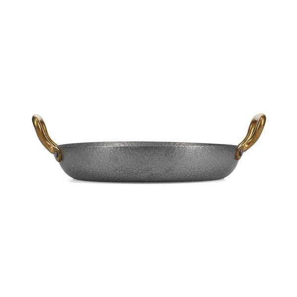 Metalowy talerz do serwowania w kolorze srebra ø 24 cm Serve – BonBistro-image-3