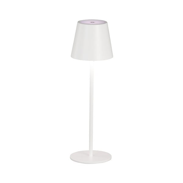 Biała lampa stołowa LED z metalowym kloszem (wysokość 36,5 cm) Viletto – Fischer & Honsel