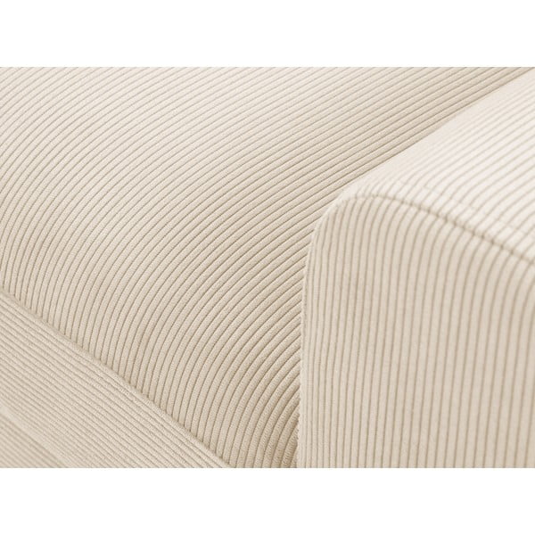 Beżowy sztruksowy rozkładany narożnik Micadoni Home Moghan, lewostronny-image-1