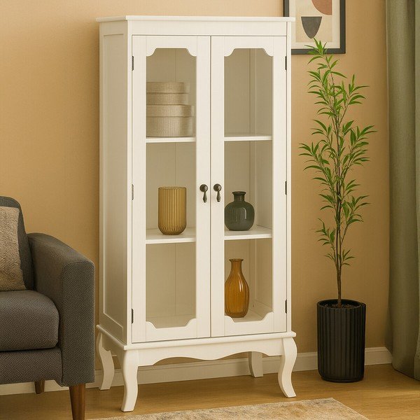Biała witryna 58x131x32 cm Marcella – Premier Housewares-image-1