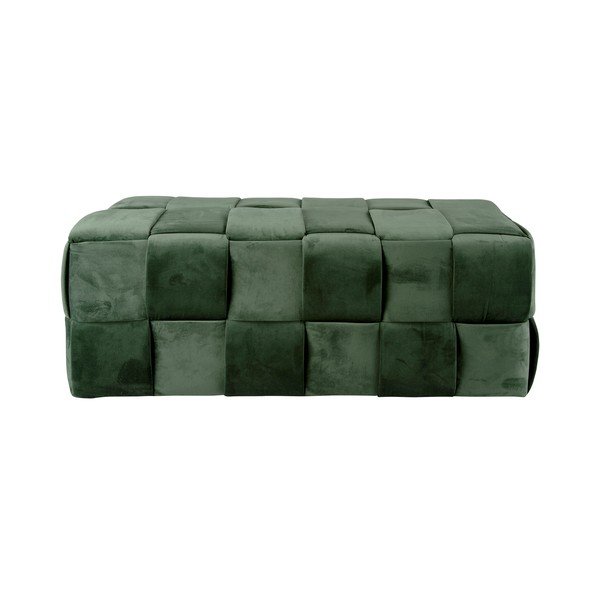 Ciemnozielony aksamitny taboret Weaved – Leitmotiv-image-2