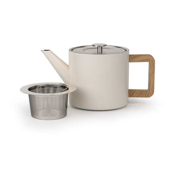 Dzbanek do herbaty ze stali nierdzewnej z sitkiem w kolorze kości słoniowej 1,1 l Duet Narvik – Bredemeijer-image-2