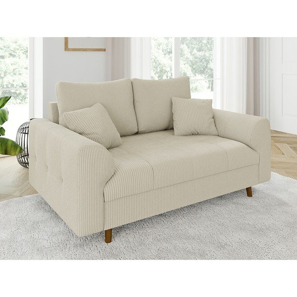 Beżowa sztruksowa sofa 150 cm Ariella – Ropez-image-3