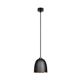 Czarna lampa wisząca z wnętrzem w kolorze miedzi Sotto Luce Awa