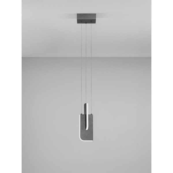 Jasnoszara metalowa lampa wisząca LED ze ściemniaczem Totem – Nova Luce-image-4