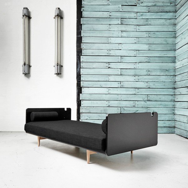 Sofa rozkładana Karup Deva Black/Raw Oak/Dark-image-2