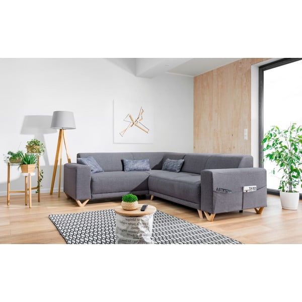 Szary rozkładany/ze schowkiem narożnik (lewostronny/w kształcie litery L) Classy Sophie – Miuform-image-3