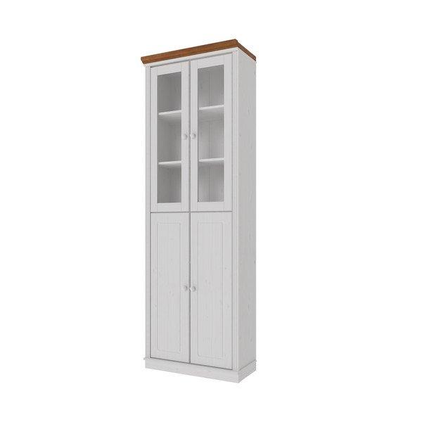 Biała/w bursztynowym kolorze witryna z litego drewna sosnowego 74x223x37 cm Anita – Støraa-image-2
