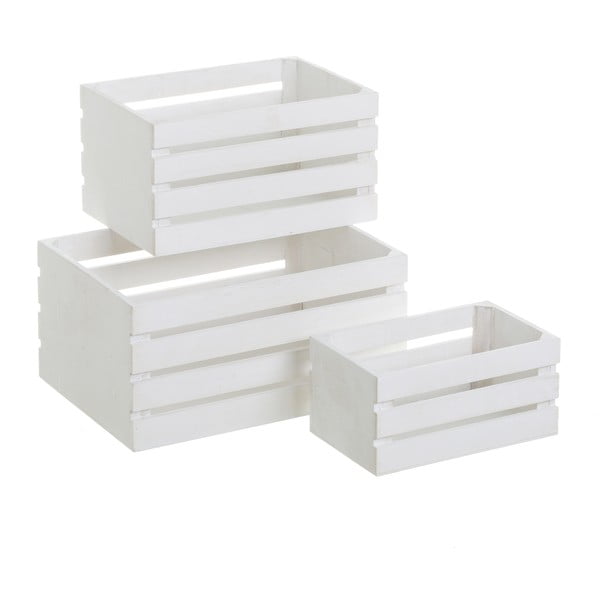 Białe pojemniki zestaw 3 szt. 31x23x15 cm – Casa Selección