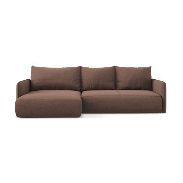 Różowy rozkładany/ze schowkiem narożnik (lewostronny) Nanea – Makamii