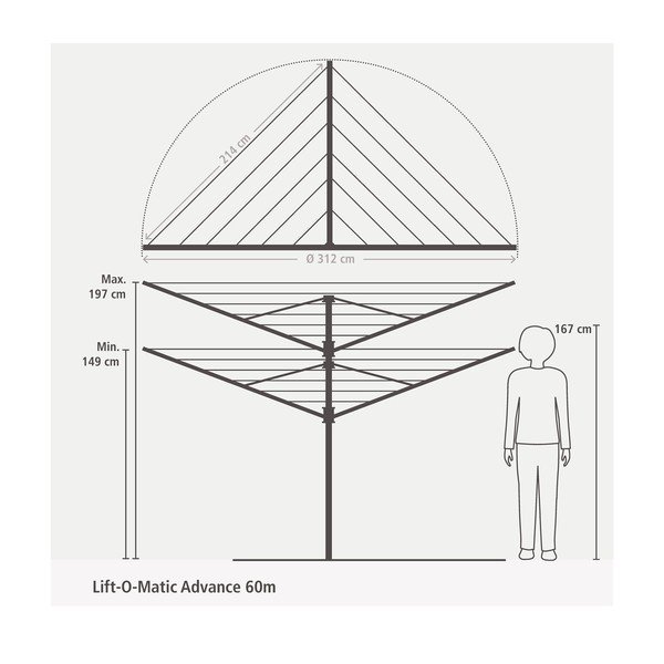 Ogrodowa suszarka na pranie Lift-O-Matic 60m – Brabantia-image-1