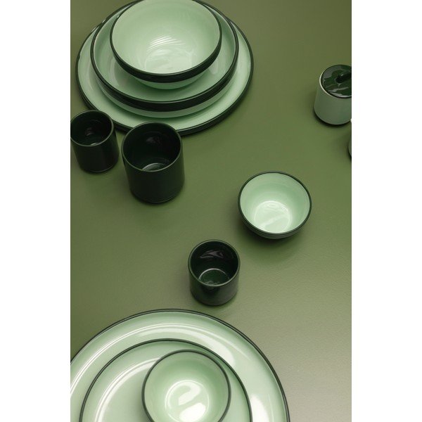Zielony głęboki kamionkowy talerz ø 21 cm Duo – ONA-image-1