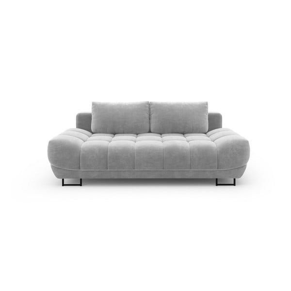 Jasnoszara 3-osobowa sofa rozkładana z aksamitnym obiciem Windsor & Co Sofas Cirrus