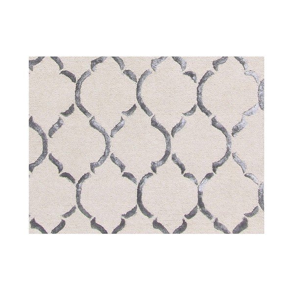 Srebrny dywan tuftowany ręcznie Bakero Chain, 183x122 cm-image-3