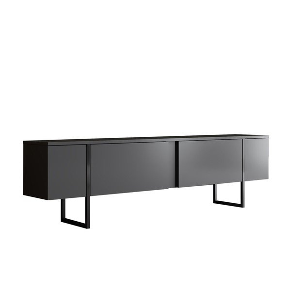 Antracytowa szafka pod TV 180x30 cm Luxe – Kalune Design