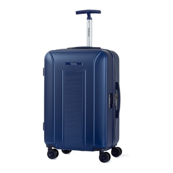 Niebieska walizka na kółkach w kolorze srebra Murano Meridian, 65x40 cm