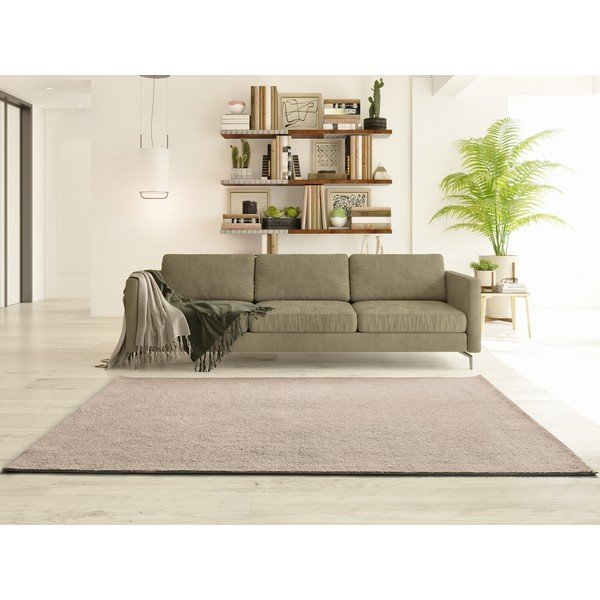 Beżowy dywan z mikrowłókna 120x170 cm Coraline Liso – Universal-image-2